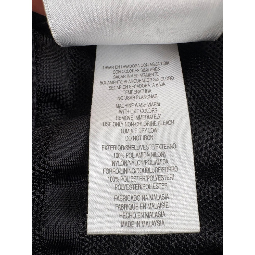 Adidas Windbreaker Jacket XL Black Full Zip Mock Neck Trefoil Logo Drawstring - Picture 3 of 10
